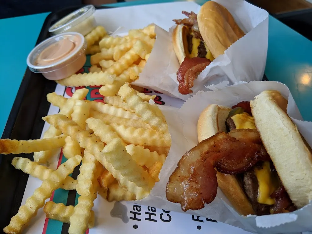 Bacon Double Cheeseburger and Fries